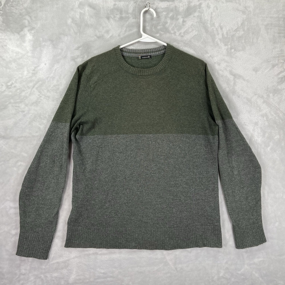 SmartWool Sweater Mens Large Sparwood Crew Neck Pullover Merino Wool Blend Green